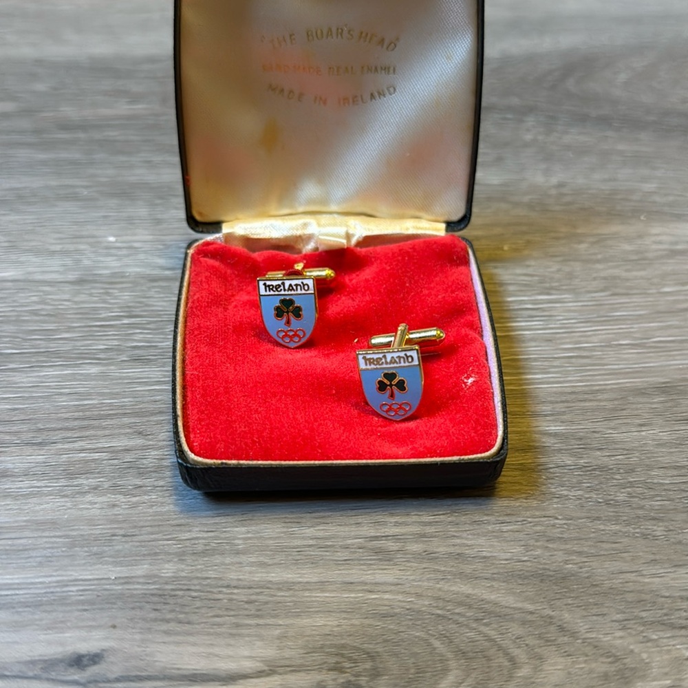 Vintage Ireland Olympics Cufflinks / The Boars Head / Made In Ireland